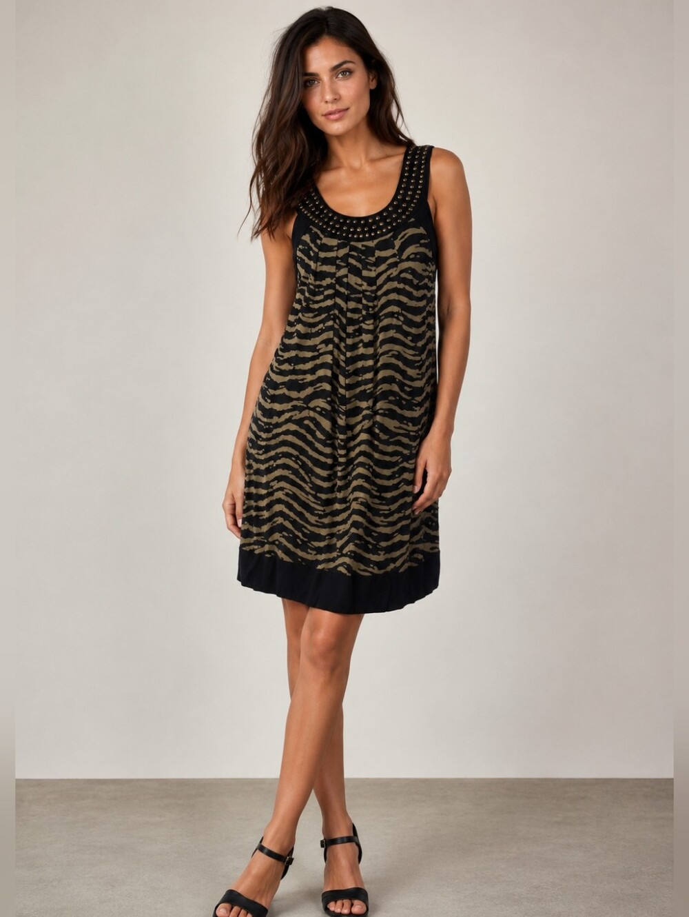 Michael Kors Bushed Tiger Camouflage Stripe Dress Size Small